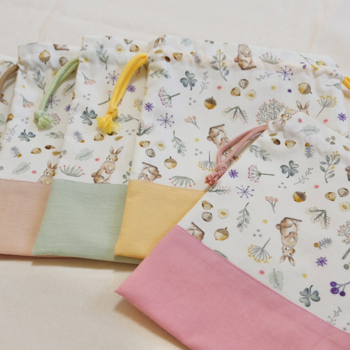 ミルキーラビット 給食袋 巾着袋 給食袋 honokana 通販 15310265