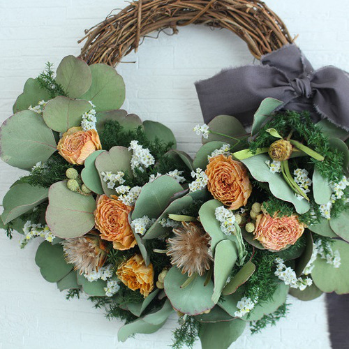 ラナンキュラスの春 ドライフラワーーリース ドライフラワー I Bee