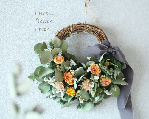 ラナンキュラスの春 ドライフラワーーリース ドライフラワー I Bee