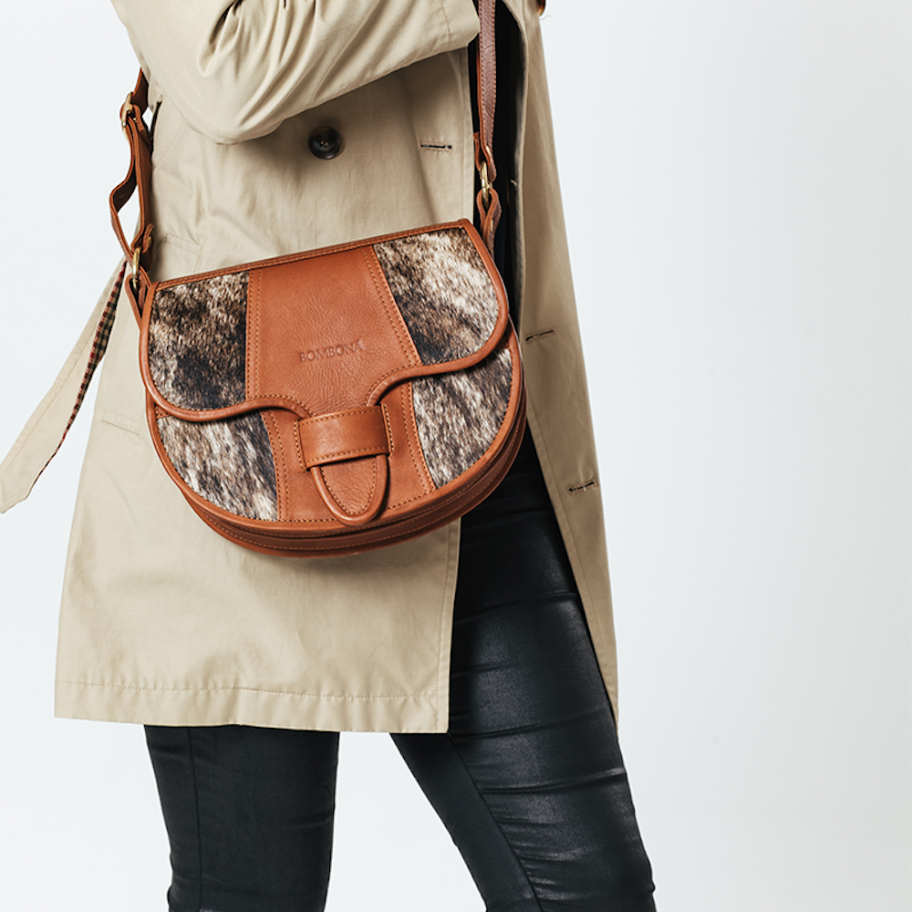 Bomboná - コロンビア製サドルバッグ - ヘアリーブラウン カムフラージュ