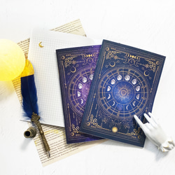 魔法の本のようなノート "月の満ち欠け12星座"（方眼紙ver.） / 星 月 2枚目の画像