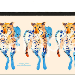 Watercolor Cheetah -フラットポーチ 2枚目の画像
