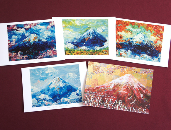 10枚set【富士山】 絵葉書 はがき アート ポストカード カード 龍神 山｜infinity artist NAO 1枚目の画像