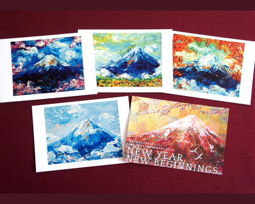 10枚set【富士山】 絵葉書 はがき アート ポストカード カード 龍神 山