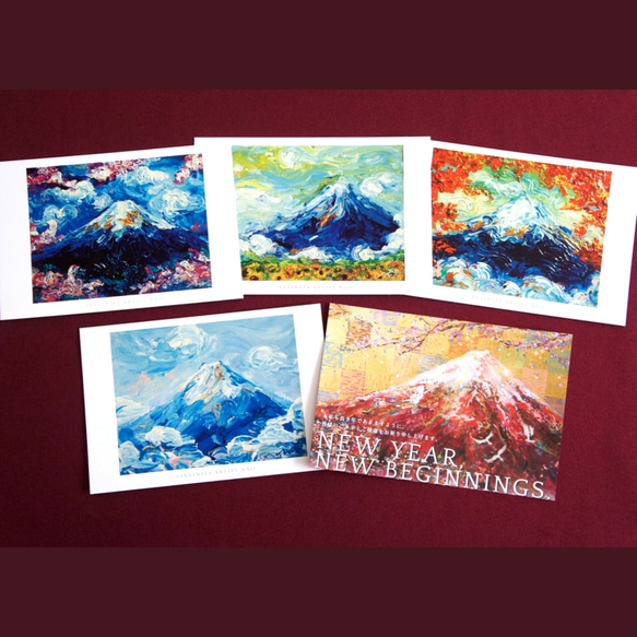 10枚set【富士山】 絵葉書 はがき アート ポストカード カード 龍神 山