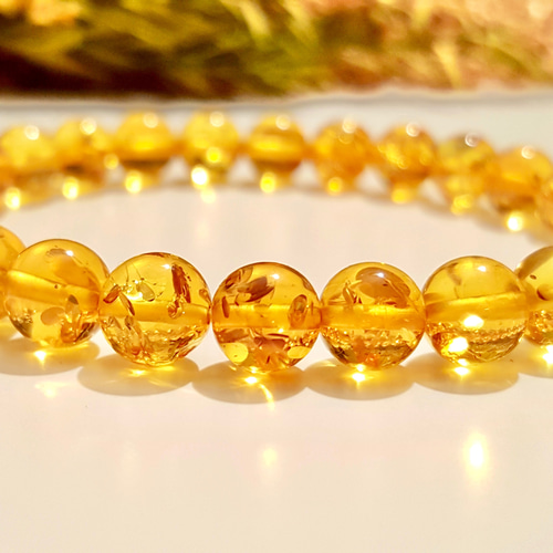 プレミアム】天然琥珀鑑定済＊鮮やかなバルティックアンバーの天然石