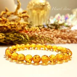 【くんく】天然琥珀バルティックアンバーのゴムブレスレット ︎ミント︎様専用】天然琥珀バルティックアンバーのゴムブレスレット