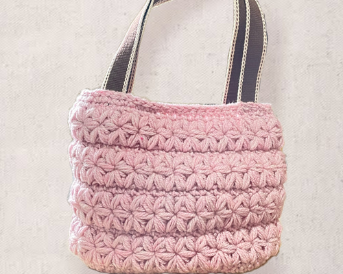 ハンドメイド　ハンドバッグ アンティークリネンマングルクロス 幅広の赤ラインのトート