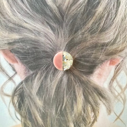 【再販】くすみカラー シェル ヘアゴム 2本セット レジン ヘアアクセサリー ハンドメイド 19枚目の画像