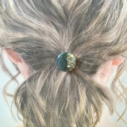 【再販】くすみカラー シェル ヘアゴム 2本セット レジン ヘアアクセサリー ハンドメイド 15枚目の画像