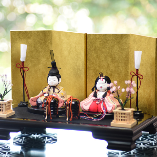 木目込み人形　雛人形　はまぐり雛 雛人形 コンパクト 木目込み人形飾り ケース飾り 親王飾り 角田勝俊作