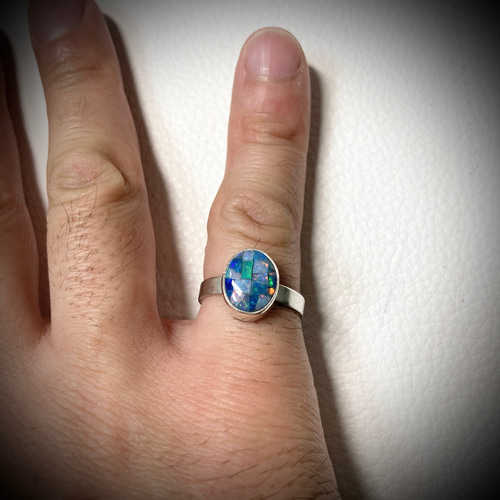 オーダー品 モザイクオパール シルバー リング 指輪 12号