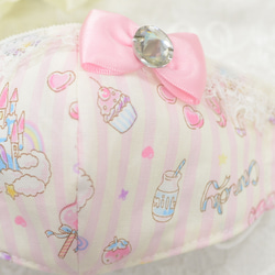 サラサラさわやか冷感プリンセスマスク　夢色ストライプ　ピンク 2枚目の画像