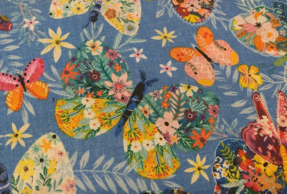 USAコットン　輸入生地《butterfly paradise》45cm 4枚目の画像