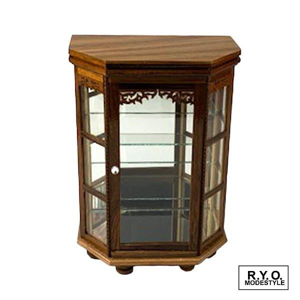 ミニチュア　ショーケース　Ｌ　背面ミラー　片扉丸足