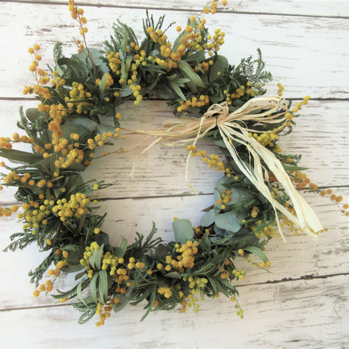 ミモザリース　ミモザの春待ちリース 243f4b8e94958a4f9e7bf57b945df4