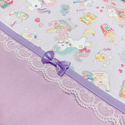 【受注制作】B24ユニコーン紫×オーキッド レッスンバッグ 手提げバッグ 女の子 絵本袋 入園入学 マチ付き 大きめ 4枚目の画像
