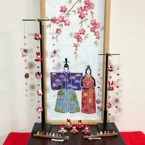 つるし飾り 3本 大 G 吊るし 古布正絹 着物リメイク ひな飾り つるし ...