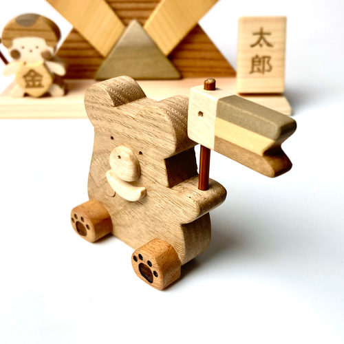 4月3日まで発送停止中⚠️★希少！子供の日 金太郎と鯉のぼり 木製パズル 飾る場所・仕舞う場所に悩まない『木と和紙の五月人形』金太郎