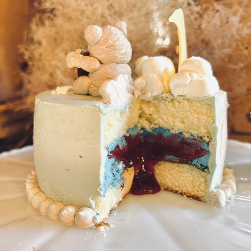 flowers gender reveal cake / 4号サイズ/ジェンダーリビール