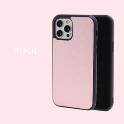 iphone ケース シンプル 14 pro 13 12 かわいい SE 11 スマホケース レザー スリム ピンク 5枚目の画像