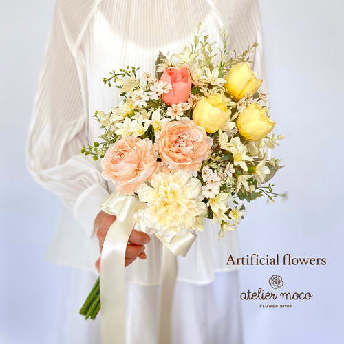 オーダーメイド】クリームカラー チューリップ のナチュラル クラッチ