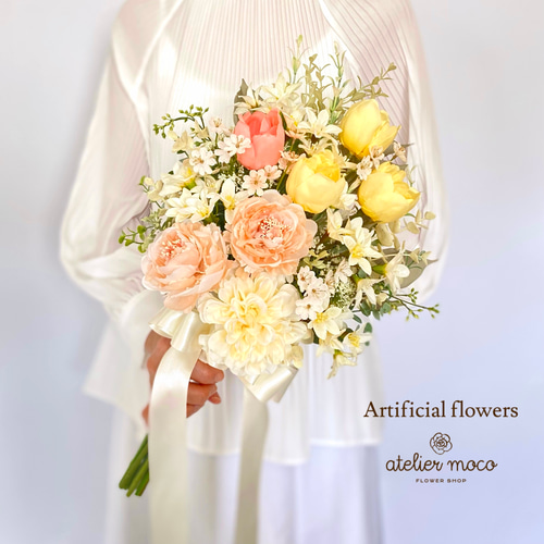 オーダーメイド】クリームカラー チューリップ のナチュラル クラッチ