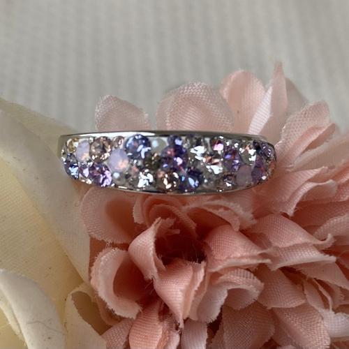 スワロフスキー ピンキーリング パヴェ 5号 ライトブルー 5号サイズ SWAROVSKI PAVE RING （スワロフスキーパヴェリング