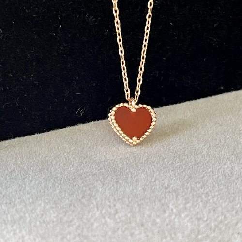 ご注文品】真っ赤なハートのネックレス カーネリアンPG ネックレス