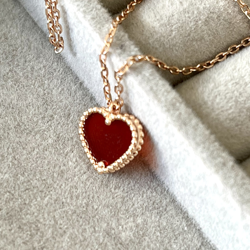 カーネリアン ペンダントと赤いネックレスセット5 ご注文品】真っ赤な