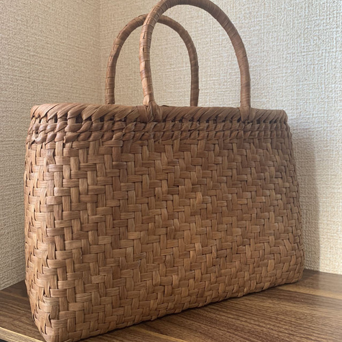 山葡萄 山葡萄かごバッグ 手作り 山葡萄籠バッグ 網代編み 定番