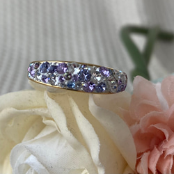 キラキラグルーデコのスワロフスキーパヴェリング 指輪・リング るみみ