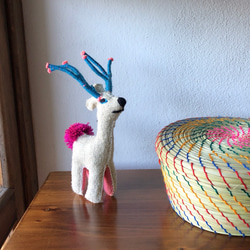 メキシコ/藁】レインボーカラーバスケット（お皿タイプ・ミックス