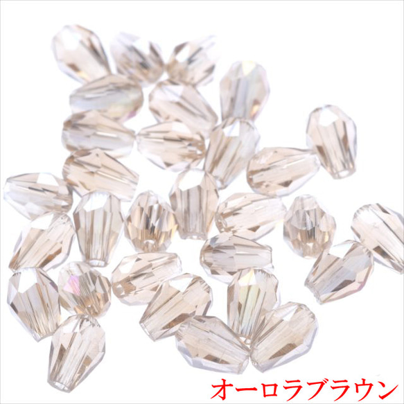 水滴形玻璃珠 6×4mm 30 顆 ★AB brown★Drop drop cut beads (garascuts4) 第1張的照片