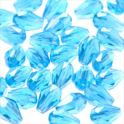 水滴形玻璃珠 6×4mm 30顆 ★AB 天藍/淺藍 ★Drop drop cut beads (garascuts4) 第2張的照片