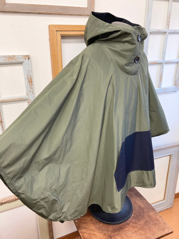 促銷價★時尚露營❤️男女通用雨披外套卡其色（男L~2L，女LL~3L） 第3張的照片