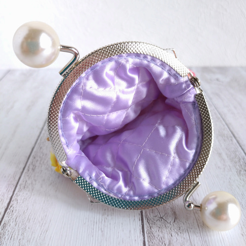 マルチーズ ♡ ふんわりミニがま口ポーチ (8.5cm口金) がま口 sato☆S 