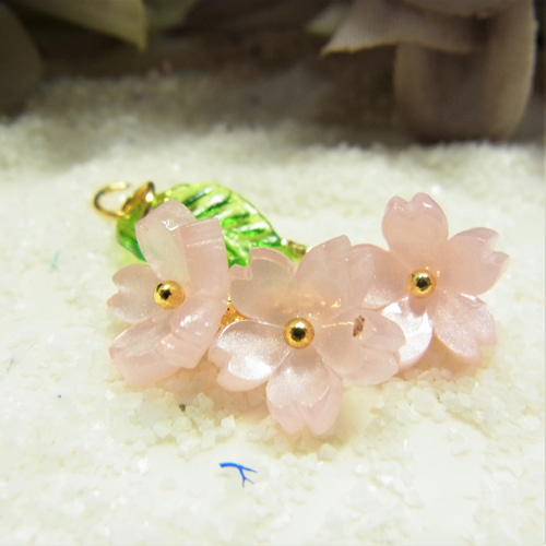 さくら チャーム 加工パーツ ピアス イヤリングパーツ 桜 ピンク