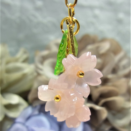 さくら チャーム 加工パーツ ピアス イヤリングパーツ 桜 ピンク