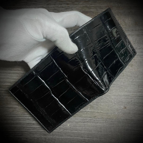 美品 クロコダイルレザー コインケース ブラック 黒 小銭入