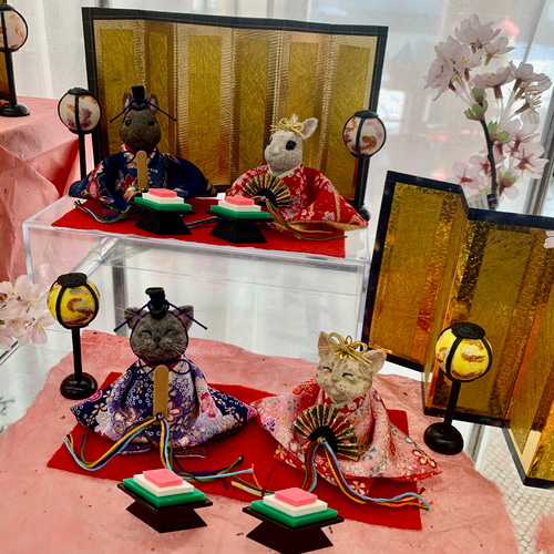 陶器人形 作家物 花とウサギの妖精 インテリア オブジェ