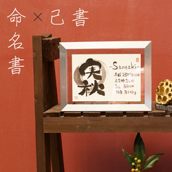 命名書 己書 名入れ ハガキサイズ 出産祝い 誕生祝 プレゼント
