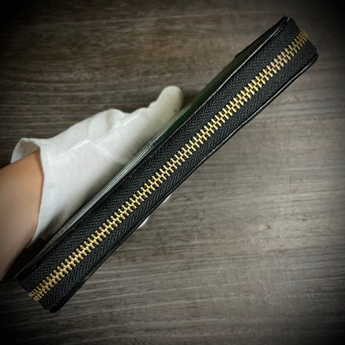 リザード 内装パイソン レザー メンズ財布 長財布 シャイニング加工