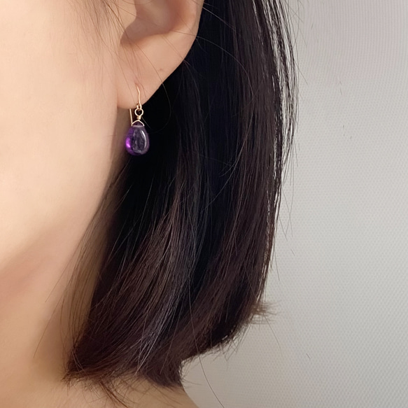 14公斤寶石品質贊比亞紫水晶耳環防過敏--新鮮採摘的葡萄-- 第6張的照片