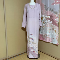 正絹 訪問着 着物リメイク ロングドレス セミオーダー 未仕立ての訪問着からフォーマルドレス その他ファッション 着物