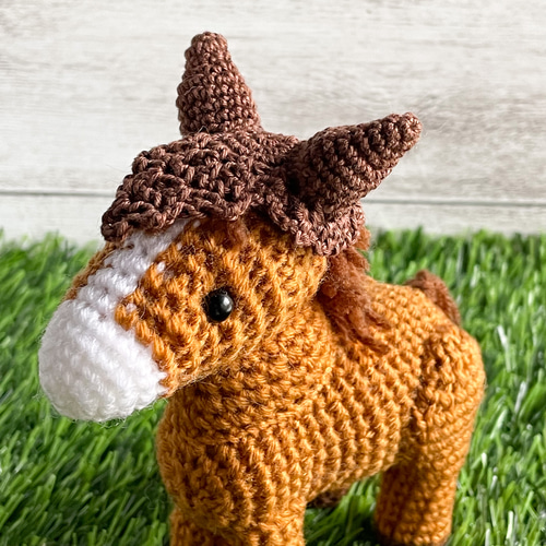 受注製作】お馬さんのあみぐるみ【栗毛】 あみぐるみ 馬のはな❋うた