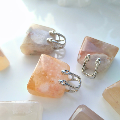 桜瑪瑙（チェリーブロッサム）バッグ型 取っ手付き 1個 天然石