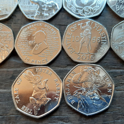 エリザベス女王 イギリス 英国本物50ペンスコイン 14個 2016年~2022年 5枚目の画像