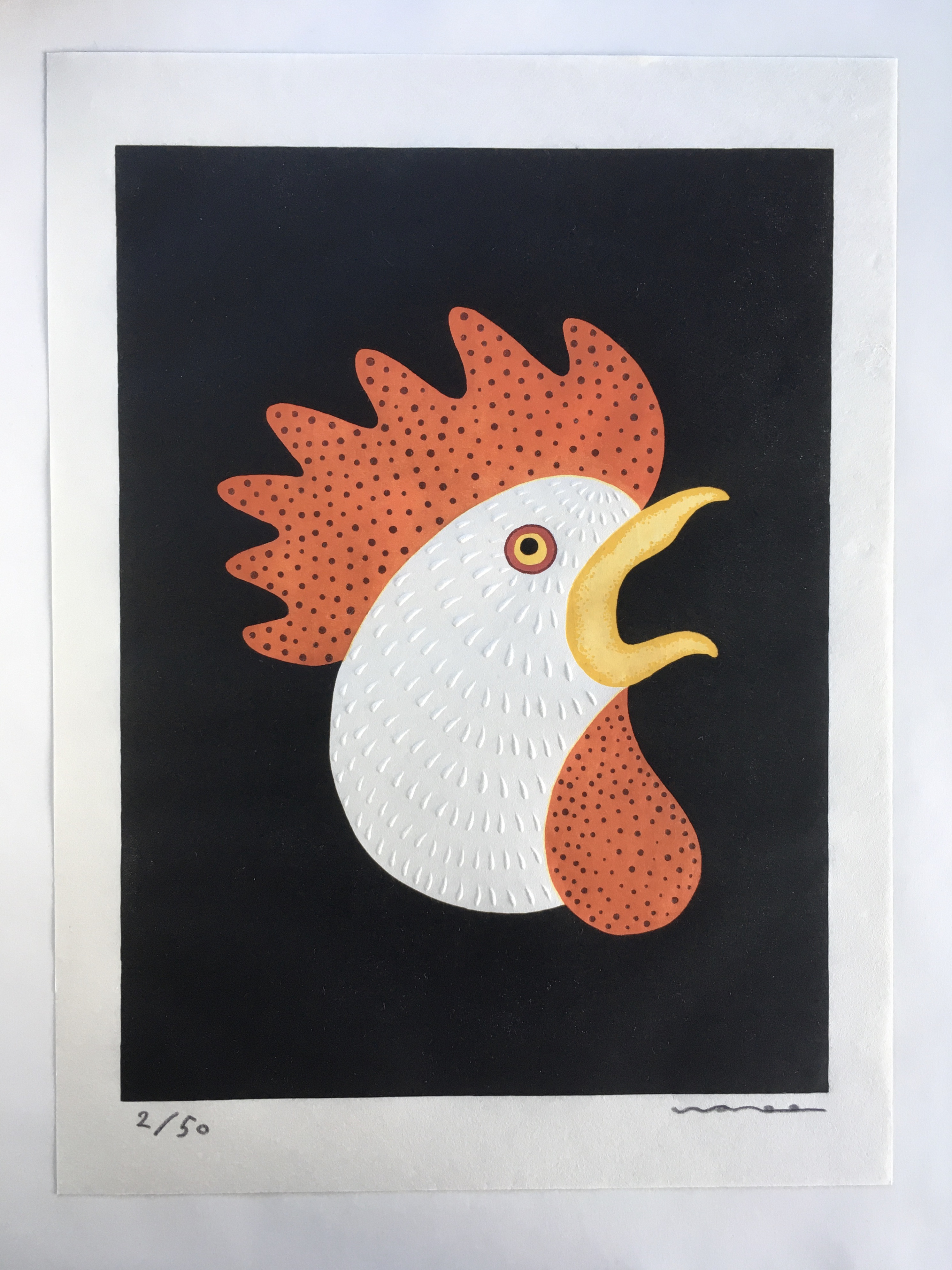若者の大愛商品 鶏 ニワトリ 木版画 15314139｜Creema(クリーマ) 通販 wahee 版画 絵画