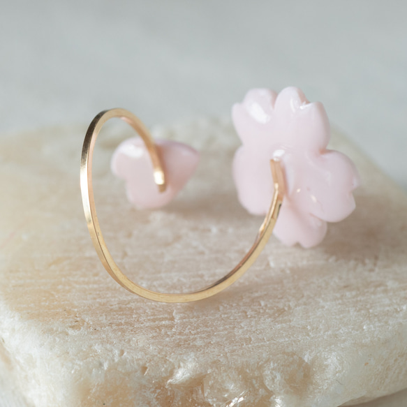 14KGF : 桜散るリング / サイズフリー 7枚目の画像